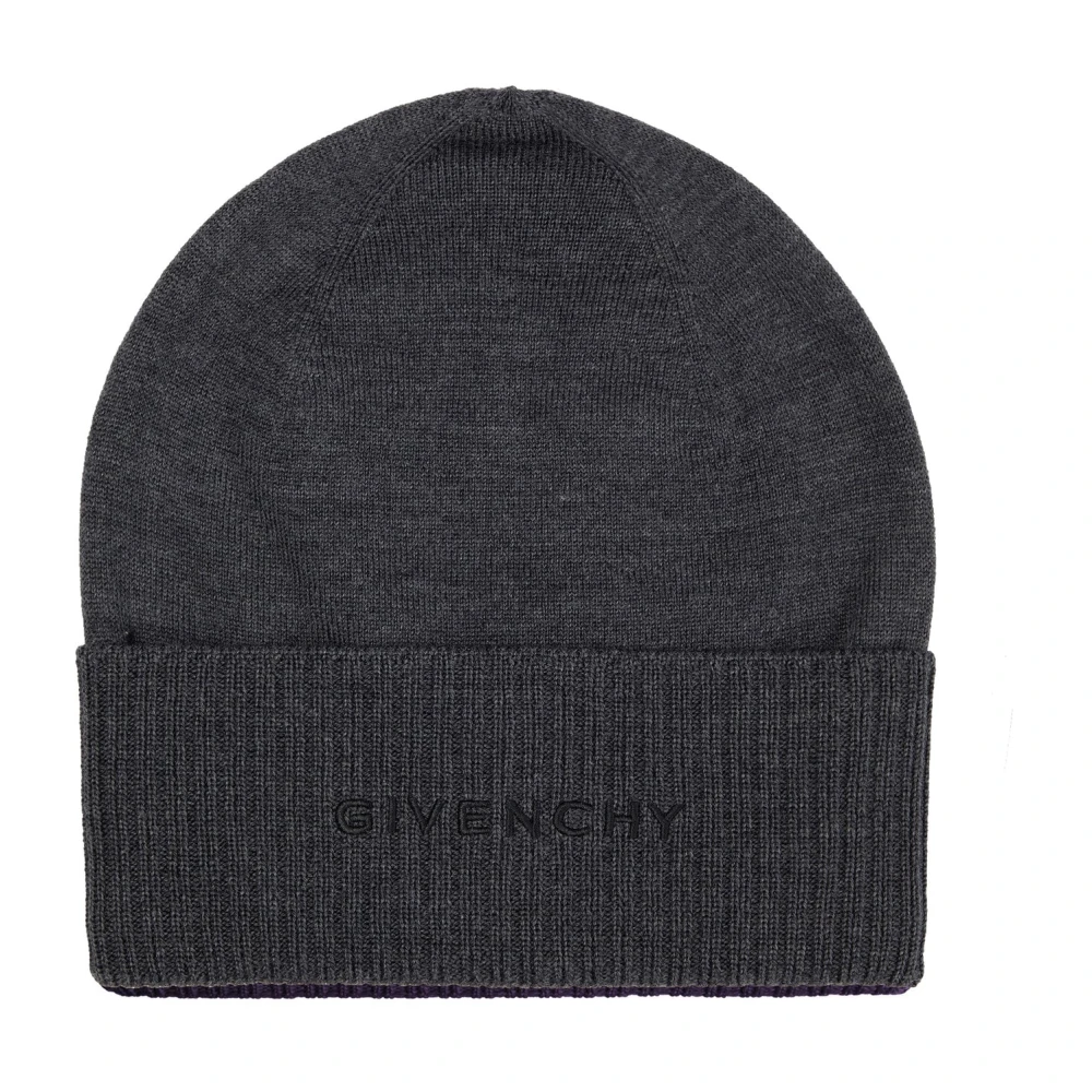 Givenchy Wollen Logo Hoed Gray Heren
