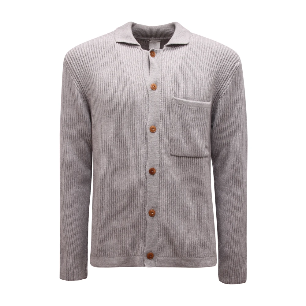 Eleventy Men's Gray Cardigan Wool Jumper