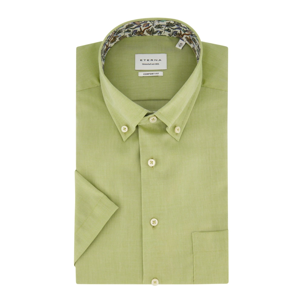 Eterna Casual korte mouw groen overhemd Green Heren