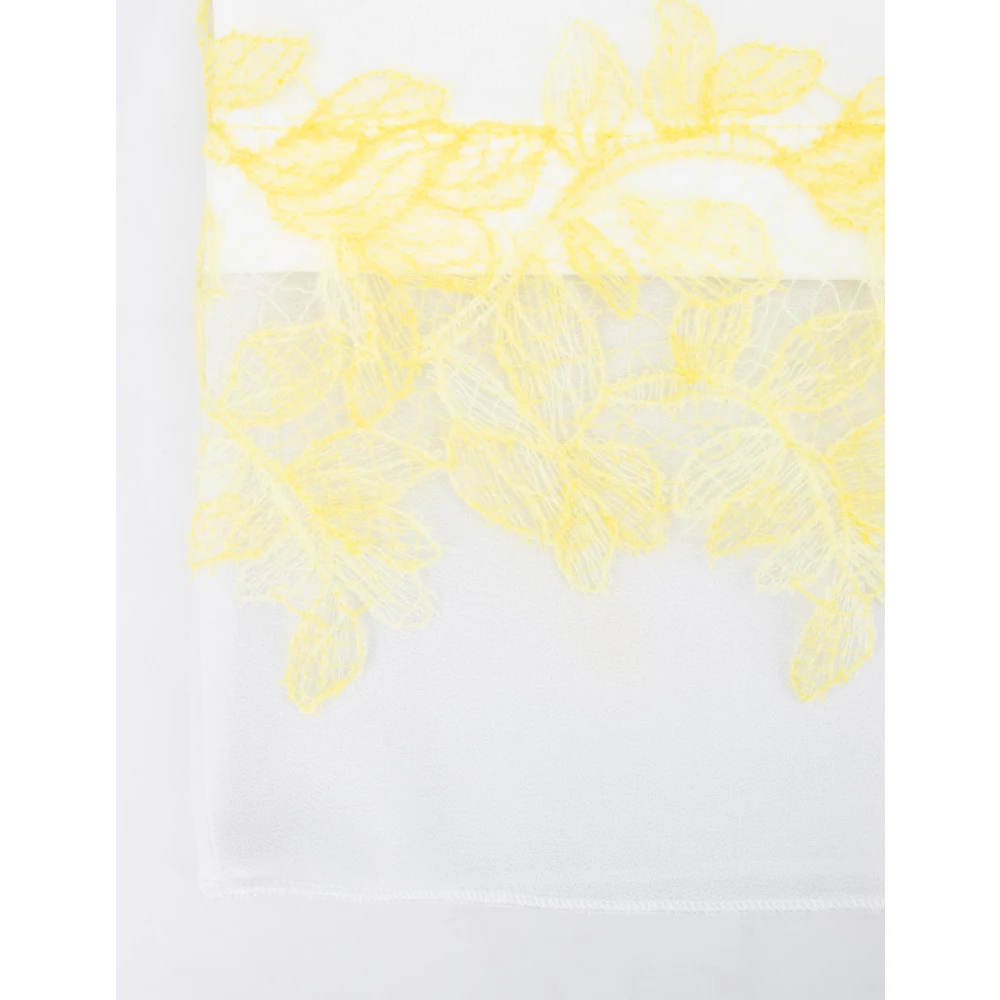 Ermanno Scervino Bloemenkant T-Shirt White Dames