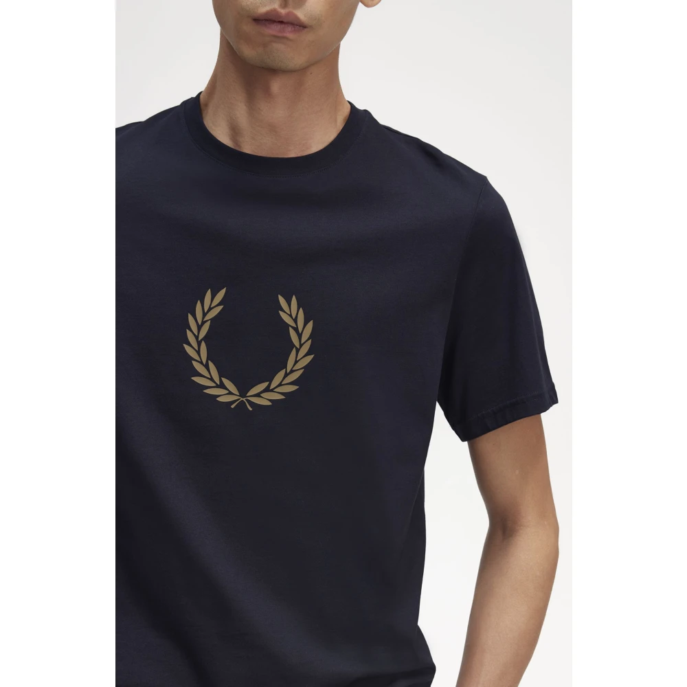 Fred Perry Laurel Wreath Grafisch T-shirt Blue Heren