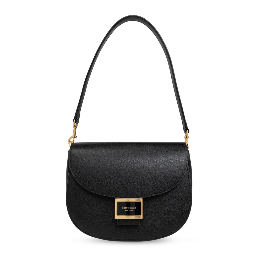 Kate spade new york Crossbody bags Katy Textured Leather Convertible Saddle Bag in zwart
