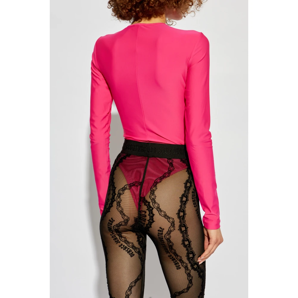 Versace Jeans Couture Bodysuit met logo Pink Dames