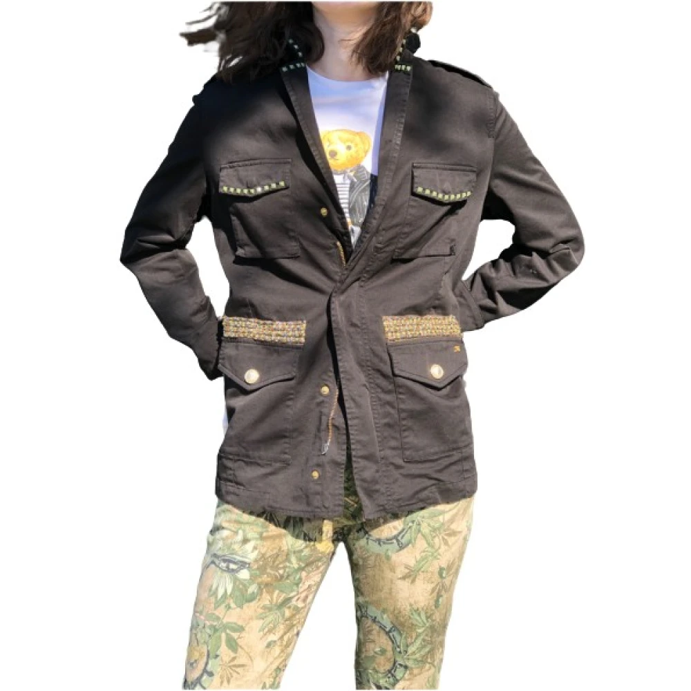 Mason's Elba Korte Jas met Getailleerde Kraag en Decoratieve Details Black Dames