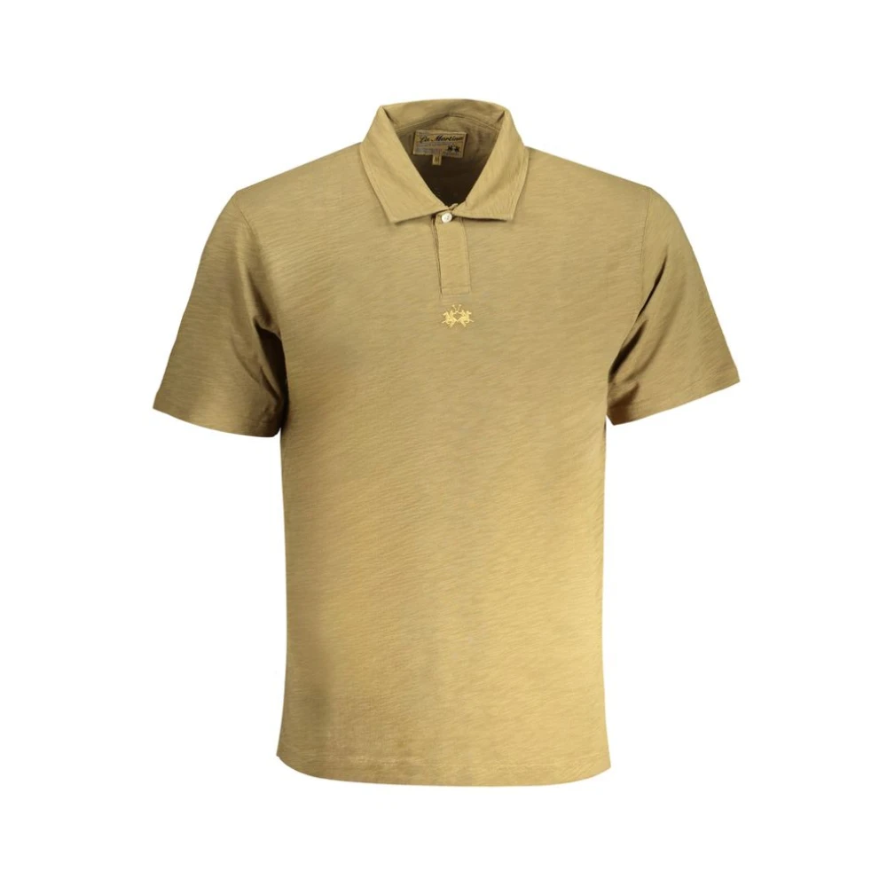 La Martina Men's Green Polo Shirts, L, Cotton Polo Shirt With Embroidery