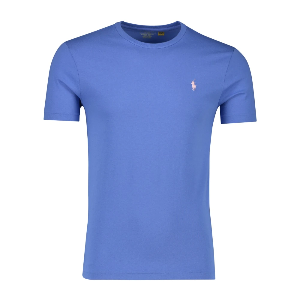 Ralph Lauren Blauw Custom Slim Fit T-shirt Blue Heren