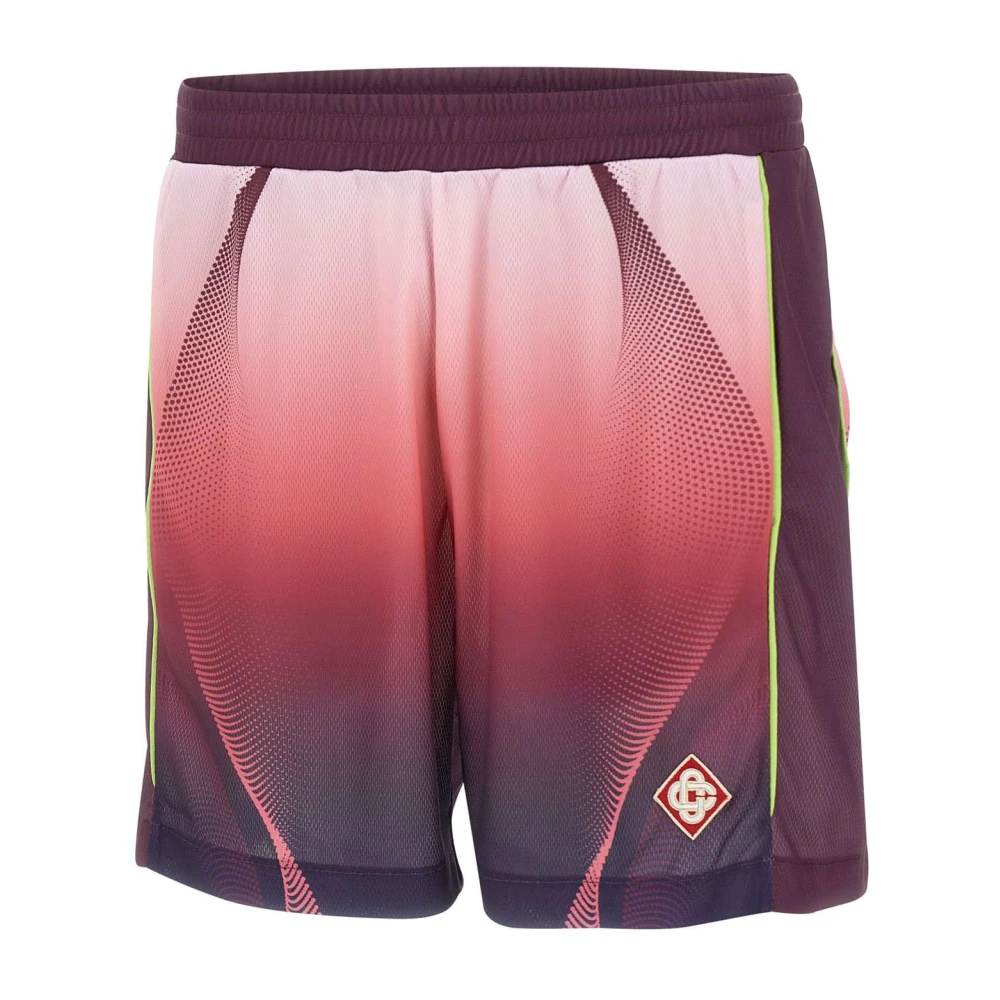 Casablanca Men's Pink Casual Shorts, L, Printed Football Shorts