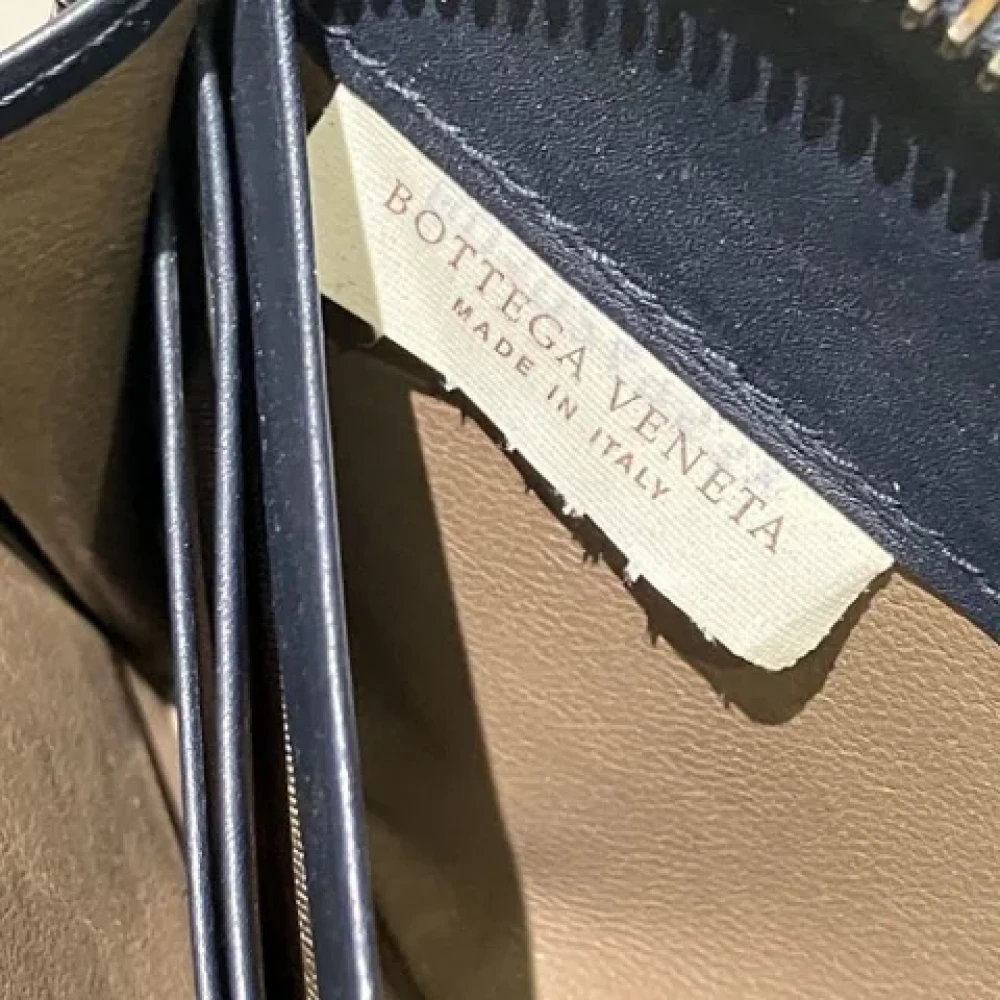 Bottega Veneta Vintage Pre-owned Leather wallets Blue Dames
