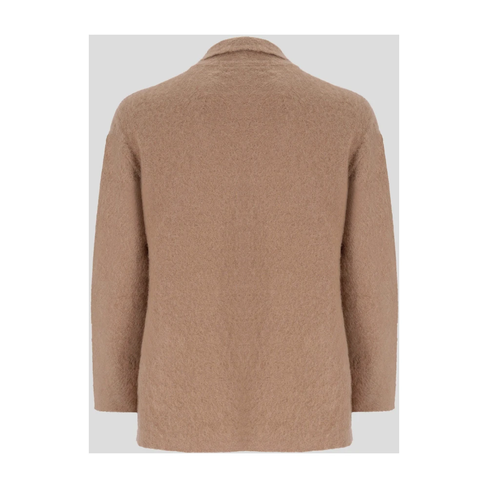 Laneus Wollen Gebreid Overshirt Brown Heren