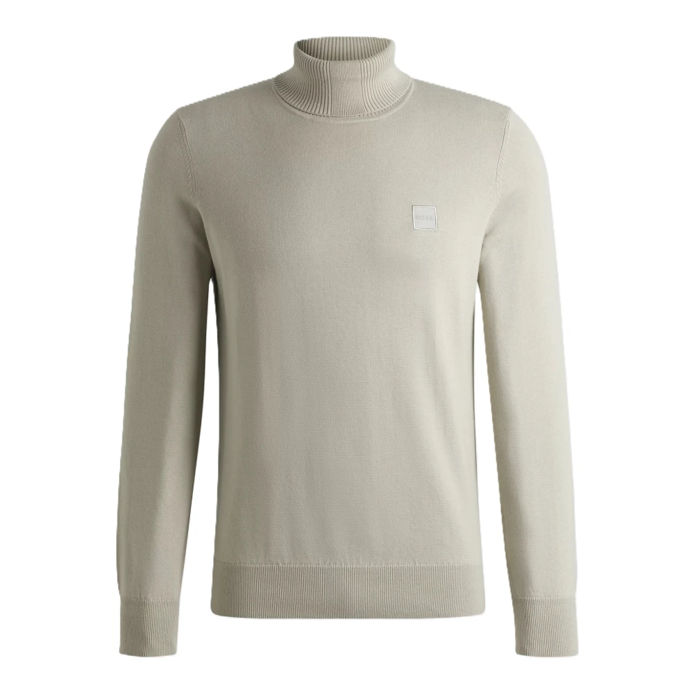 Hugo Boss Zachte Gebreide Coltrui Beige Heren