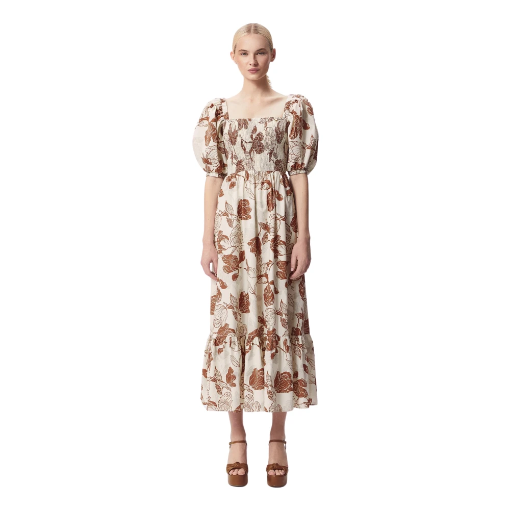 Bizuu Floral Square Neck Maxi Dress Multicolor Dames