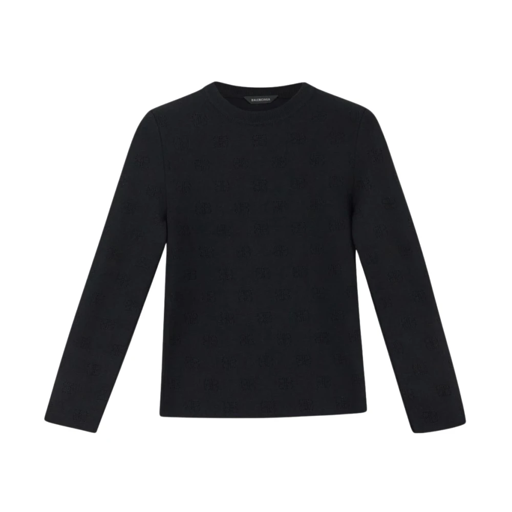 Balenciaga Wollen Gebreide Trui Black Dames