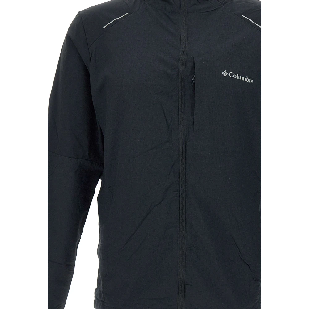 Columbia Zwarte Tech Nylon Windbreaker Jas Black Heren
