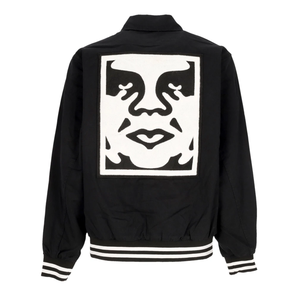 Obey Icon Face Varsity Jack Zwart Black Heren