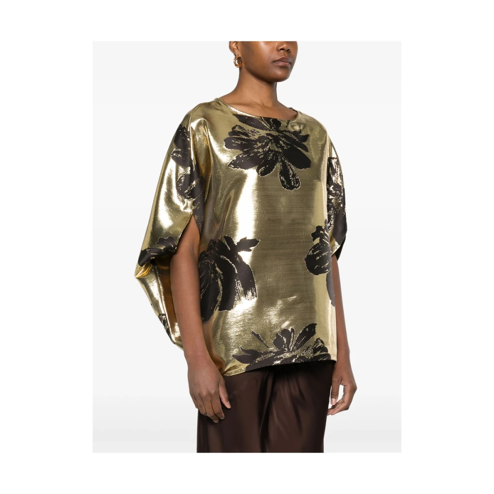 Gianluca Capannolo Bloemenmotief Crew Neck Top Yellow Dames