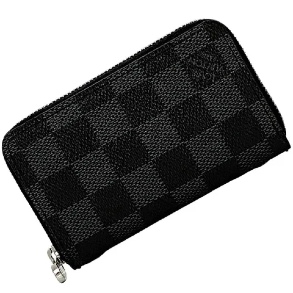 Louis Vuitton Vintage Pre-owned Cotton wallets Black Dames