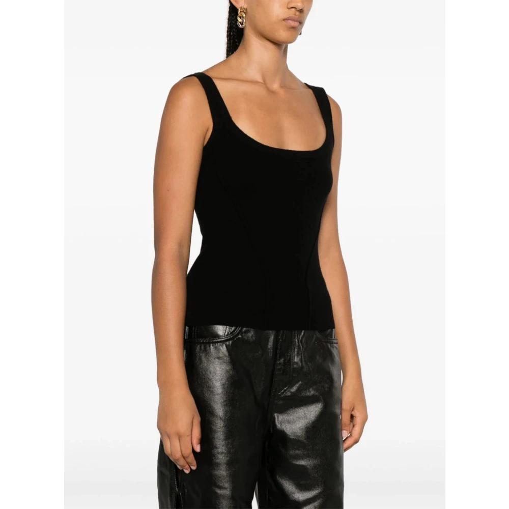 Ermanno Scervino Zwarte Wol Kasjmier Tanktop Black Dames