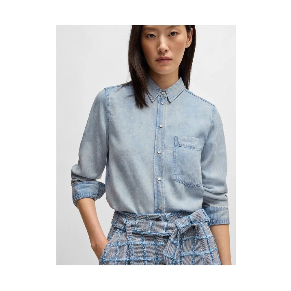 Hugo Boss Casual Overhemd Blue Dames