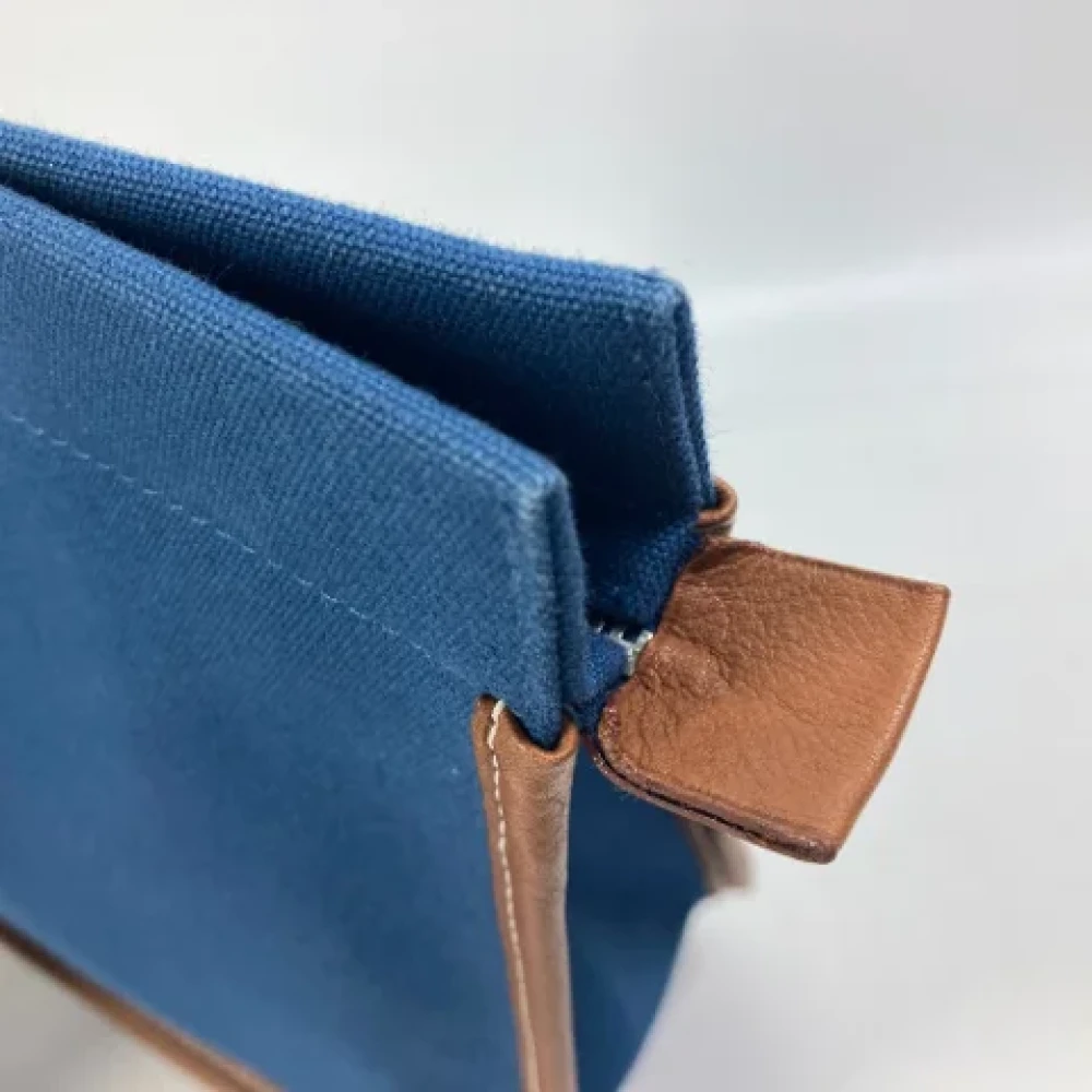 Hermès Vintage Pre-owned Fabric clutches Blue Heren