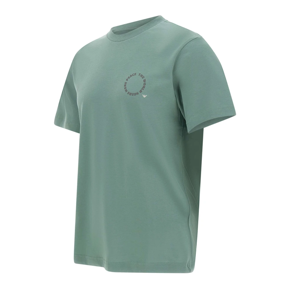 Emporio Armani Groene Katoenen T-shirt Stormy Sea World Green Heren