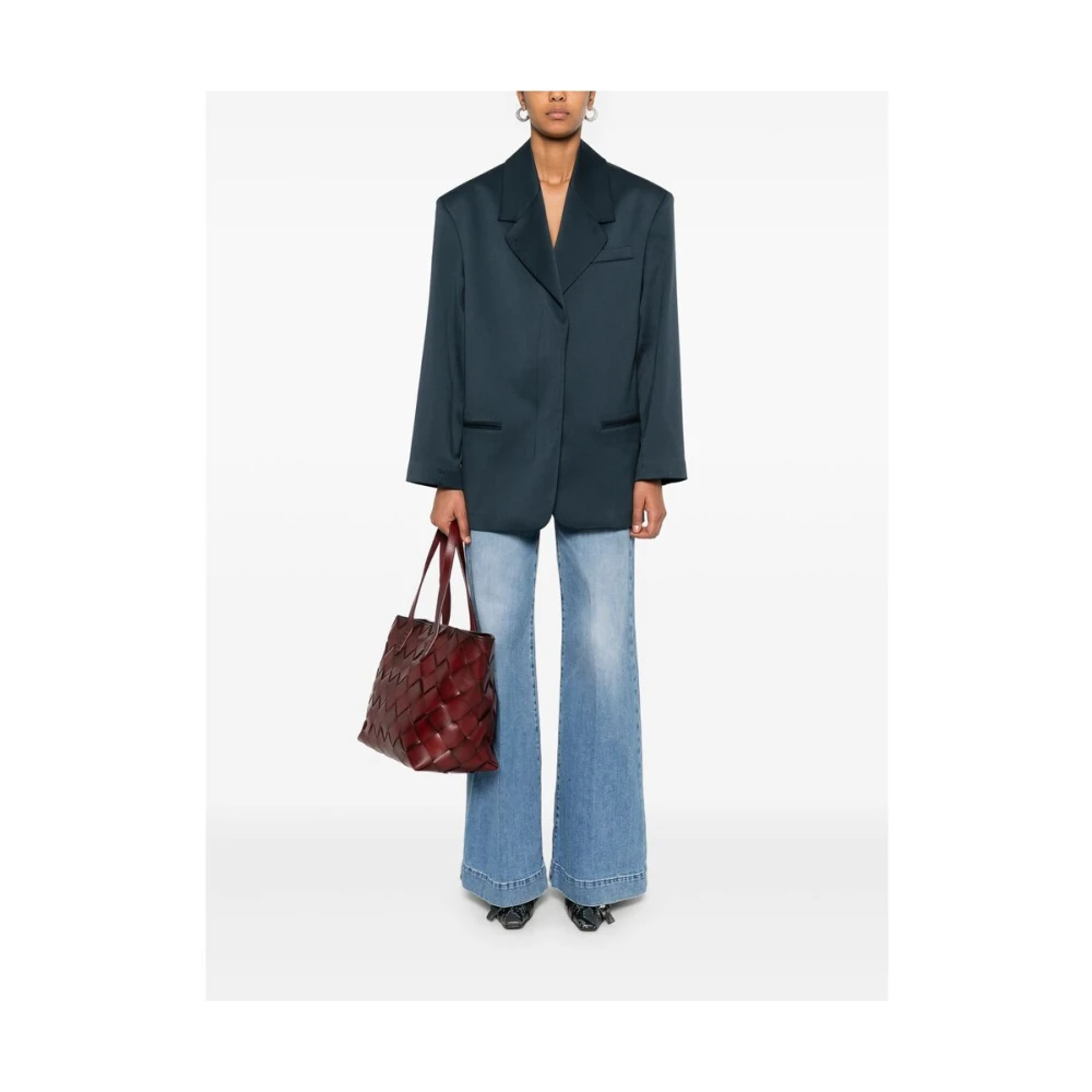 Remain Birger Christensen Navy Blue Double-Breasted Jacket Blue Dames