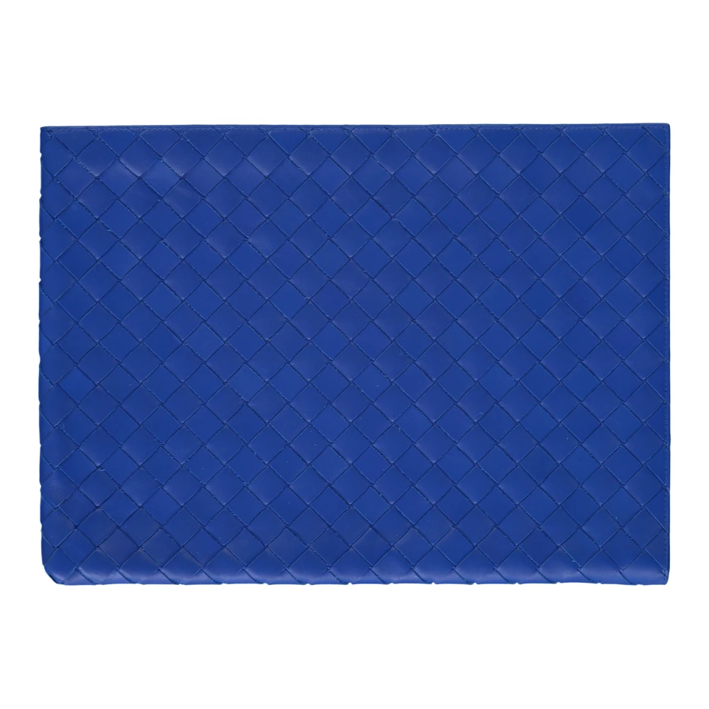 Bottega Veneta Intrecciato Flat Pouch Top Ritssluiting Blue Heren