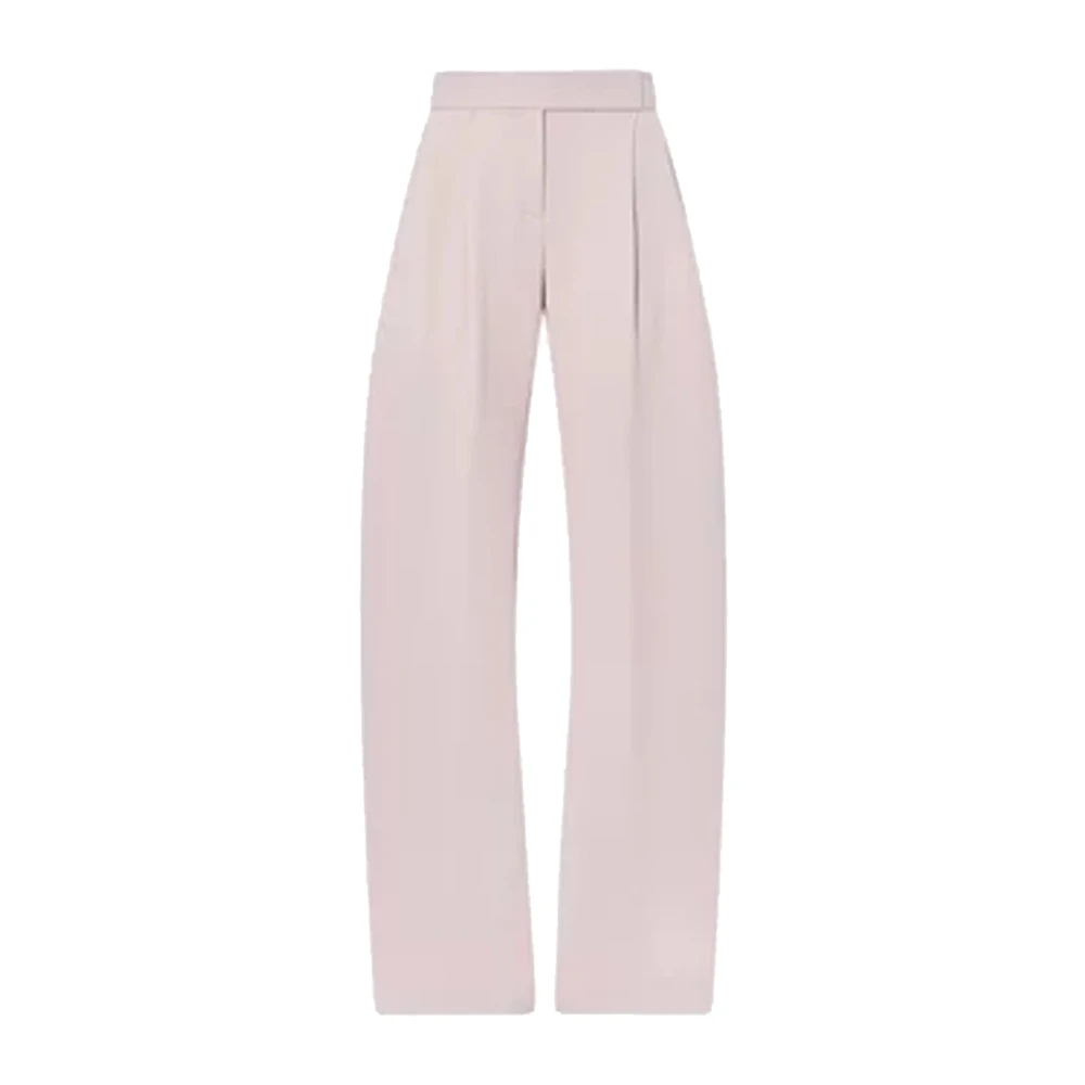 The Attico Pink Wool Blend Tailored Trousers - Female - Wide Trousers - S - Trousers