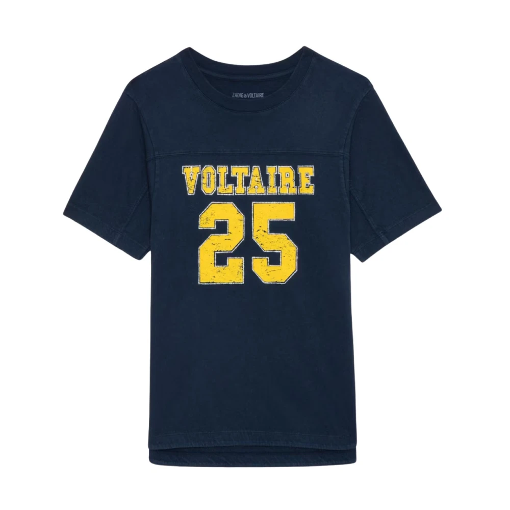 Zadig & Voltaire Vintage Blauwe Strik T-shirt met Voltaire Blue Dames