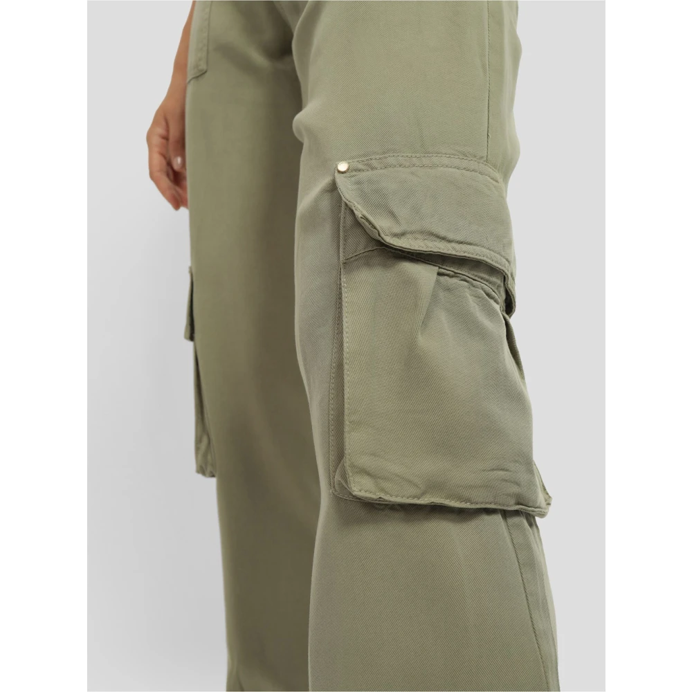 Guess Cargo Broek Licht Mos Synthetisch Lyocell Green Dames