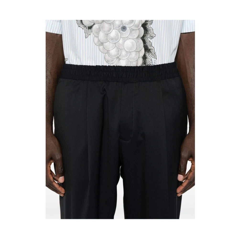 Briglia Navy Blauwe Wollen Broek Blue Heren