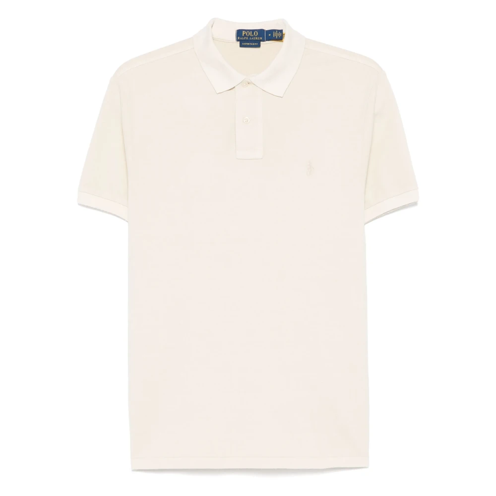 Polo Ralph Lauren Aangepaste Slim Fit Katoenen Polo Beige Heren