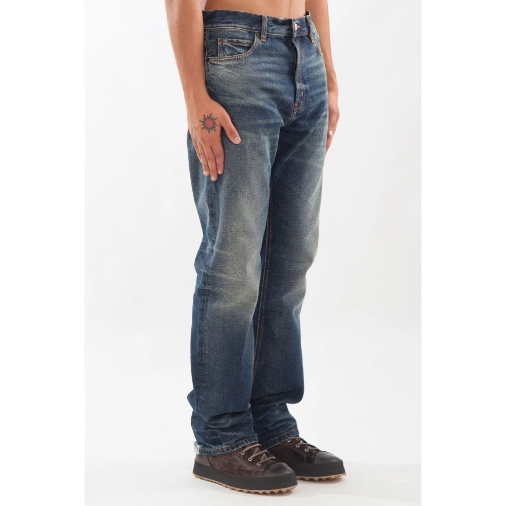 Haikure Vintage Wash Straight Jeans Blue Heren