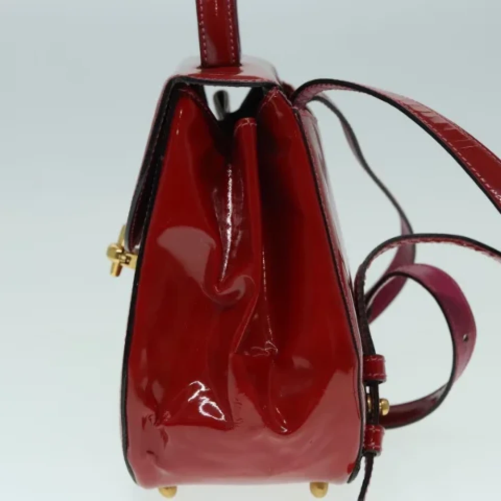 Celine Vintage Pre-owned Leather backpacks Red Dames