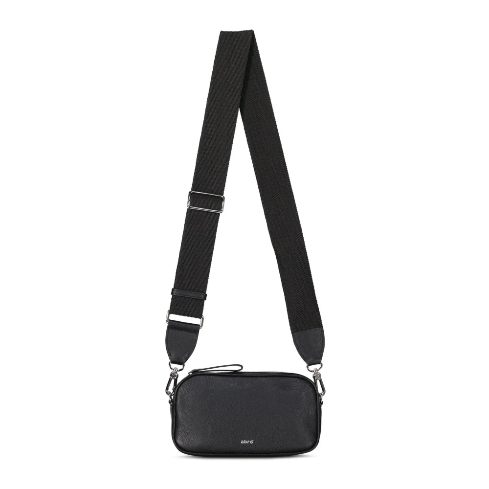 Abro Crossbody bags Umhängetasche Tina Big Black Nickel in zwart