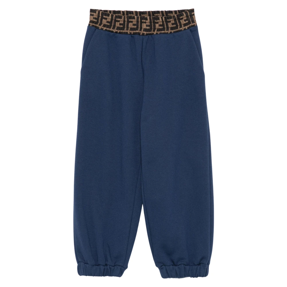 Fendi Boys Blue Ff Logo Joggers Size 3 Y