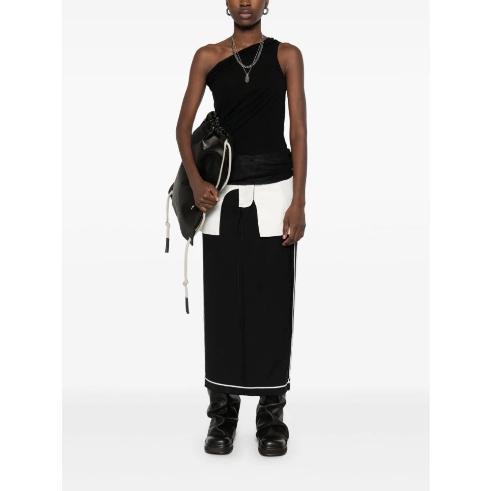 Rick Owens Asymmetrische Top zonder Mouwen met Halslijn Black Dames