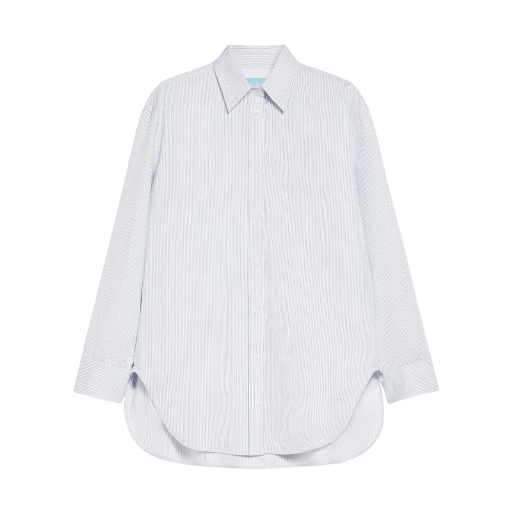 Max Mara Weekend Oversized Shirt met Scherpe Kraag Blue Dames