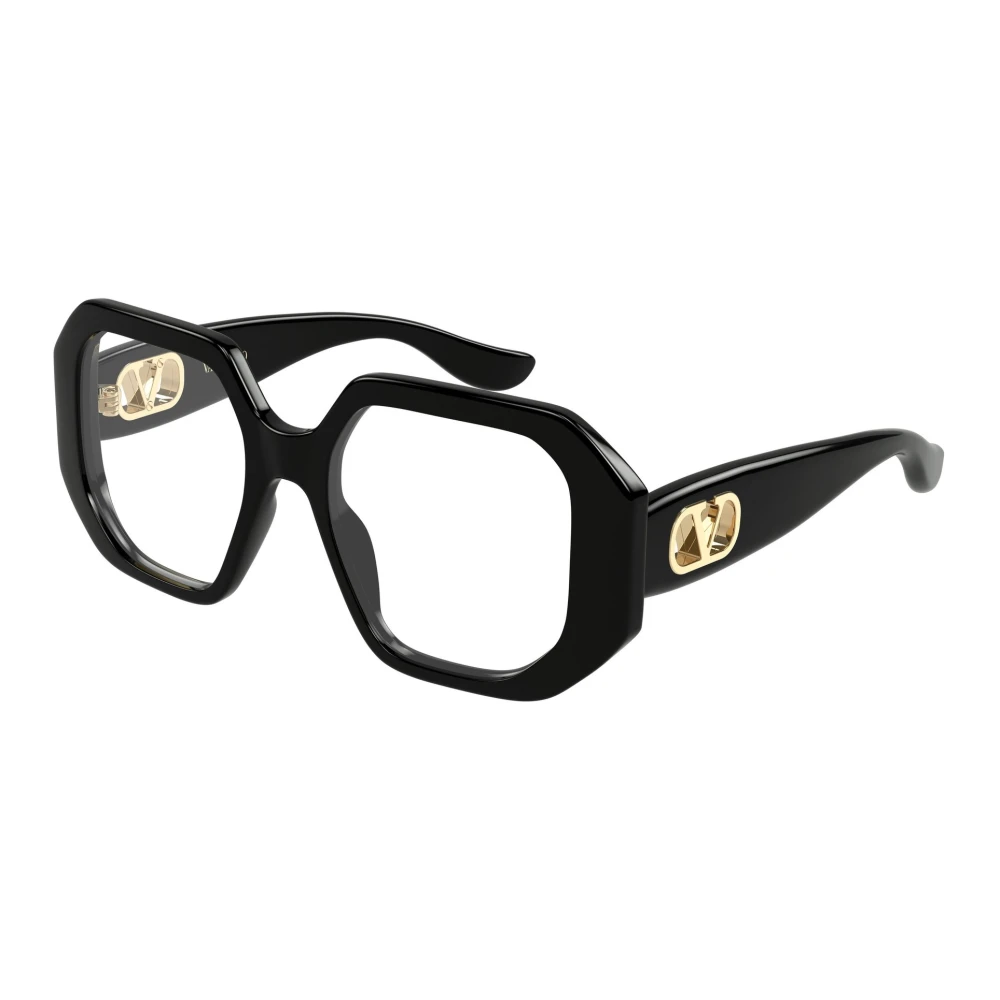Valentino Women's Black Vlogo Geometric Frame - Glasses - 51 Mm - Accessories