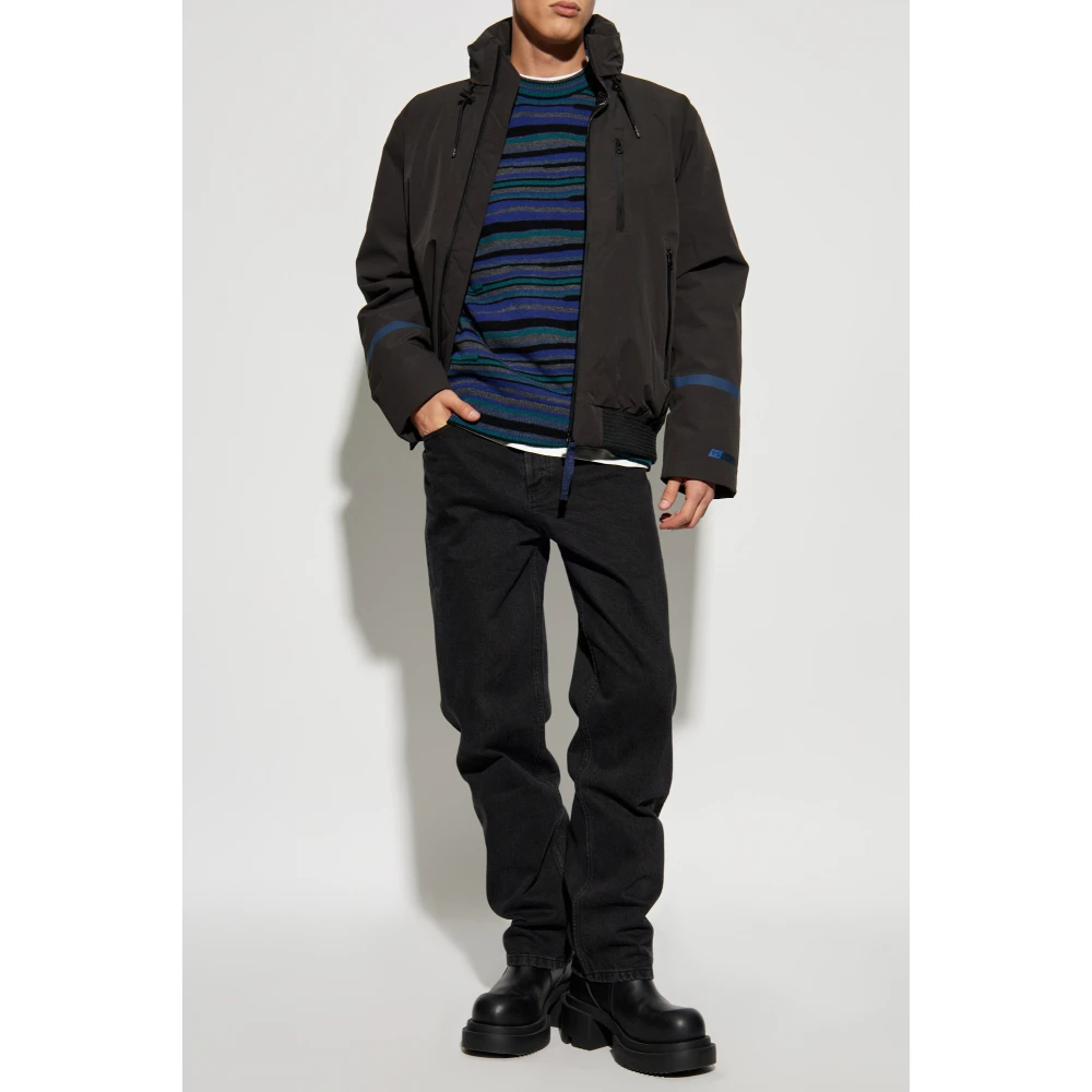 PS By Paul Smith Gewatteerde jas met capuchon verborgen in kraag Black Heren