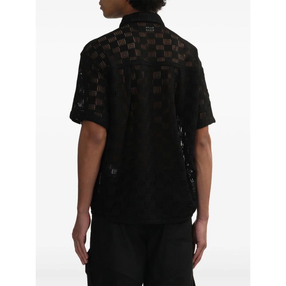 Andersson Bell Zwarte Knoopsluiting Korte Mouw Overhemd Black Heren