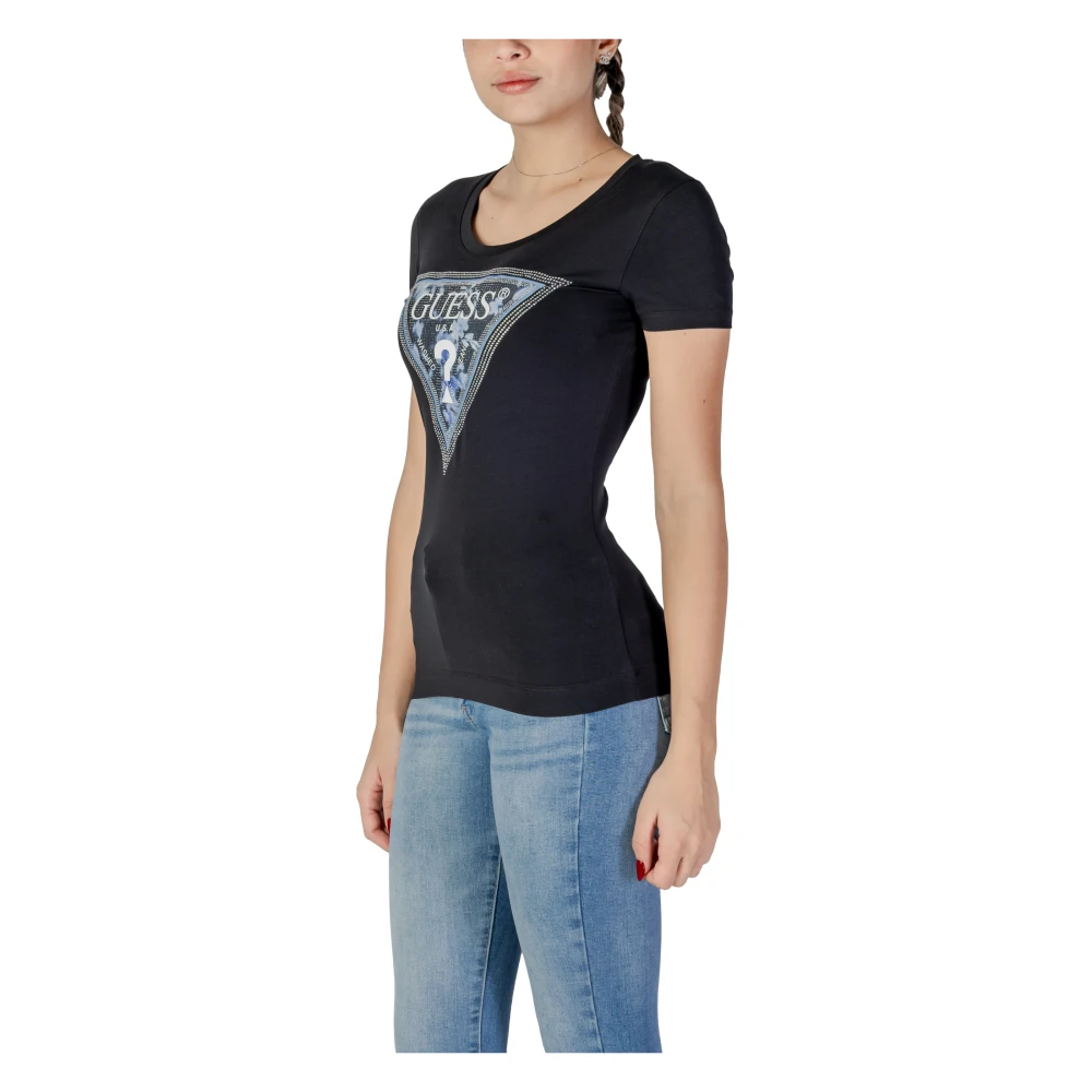 Guess Korte Mouw T-shirt Lente Zomer Collectie Black Dames
