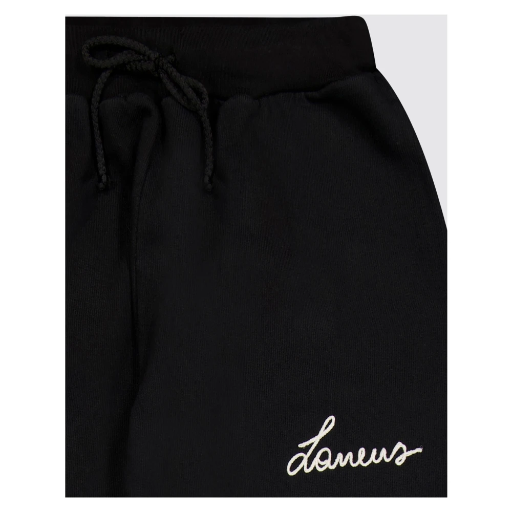 Laneus Sportieve Jersey Katoenen Broek met Logo Borduurwerk Black Unisex