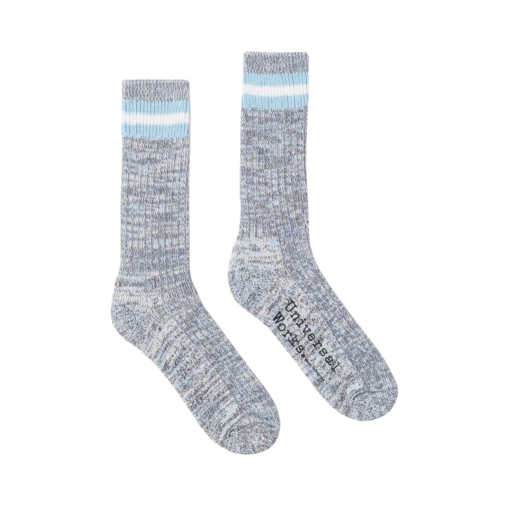 Universal Works Klassieke Gestreepte Sokken Blue Unisex