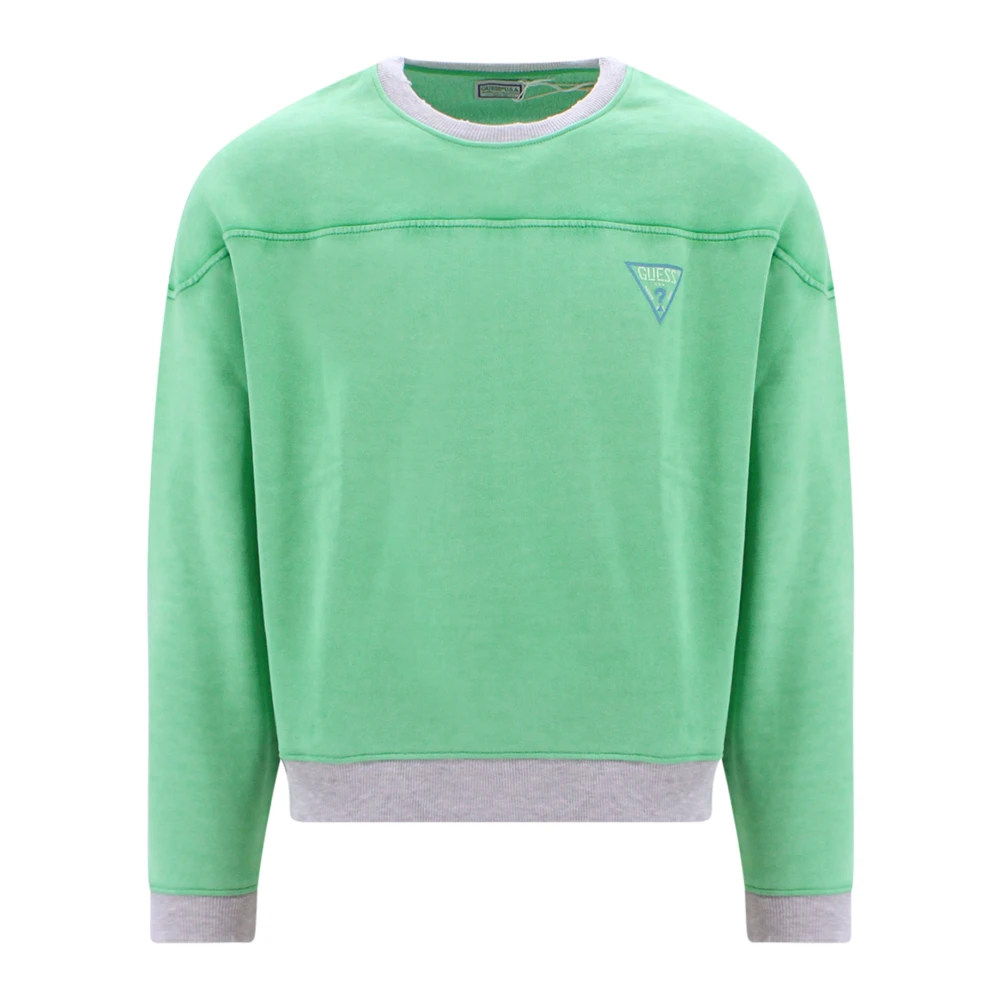 Guess Sweatshirt met bedrukt logo Green Heren