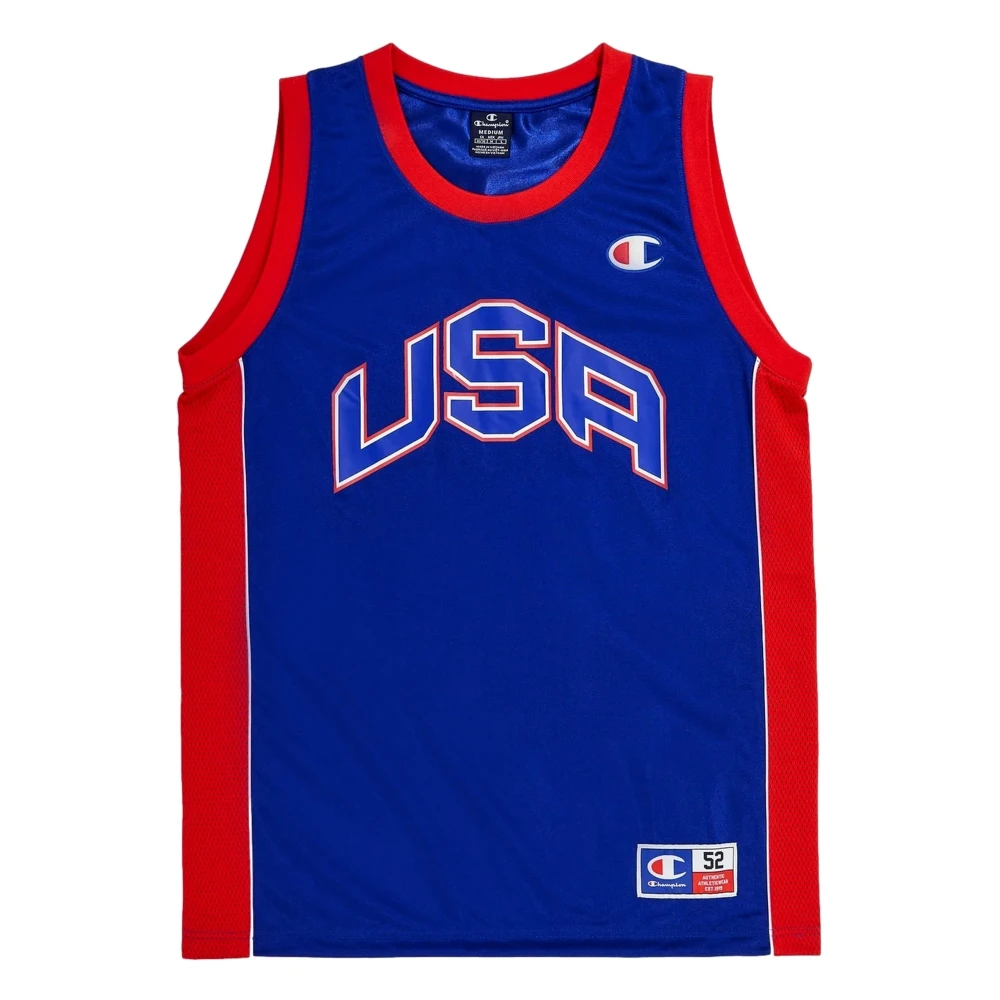 Champion Basketbal Tanktop met USA Logo Blue Heren
