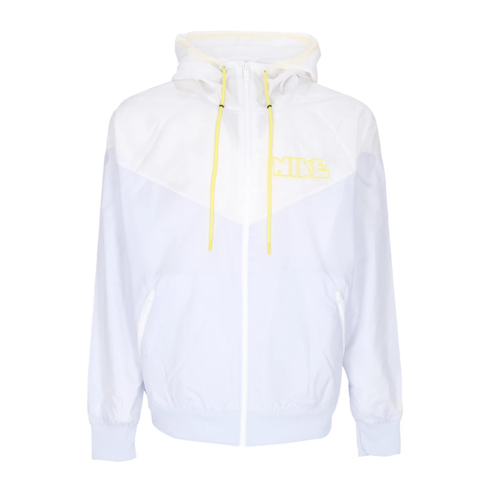 Nike Windrunner Geweven Windbreaker Jas Grijs Wit Geel White Heren