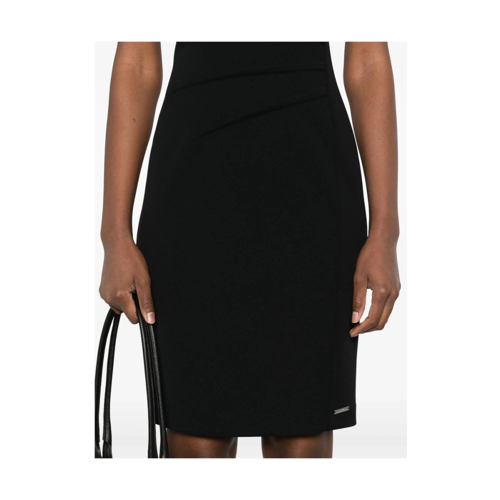 Calvin Klein Zwarte Mouwloze Jurk met Achterrits Black Dames