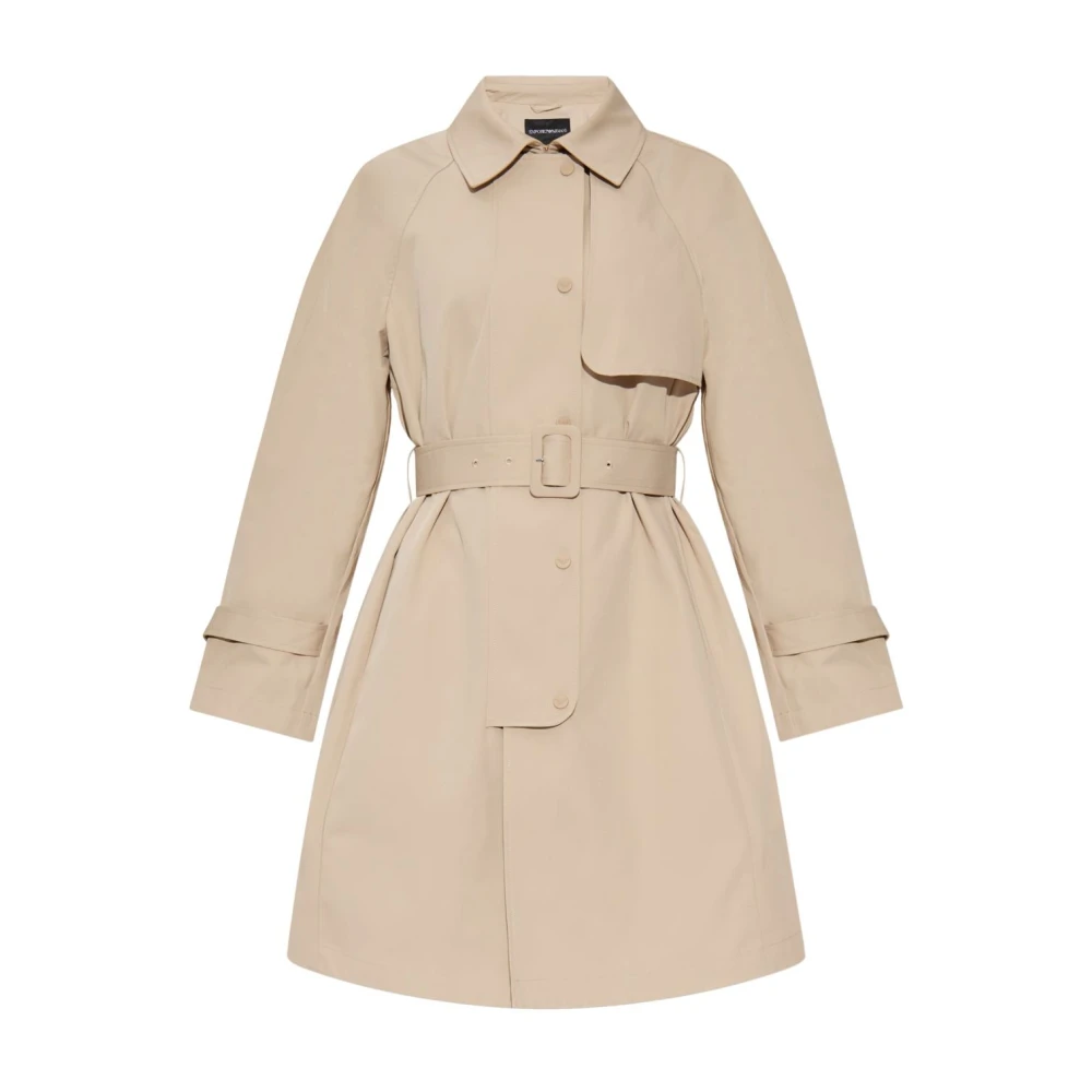 Emporio Armani Women's Beige Coat With Press-Stud Fastening