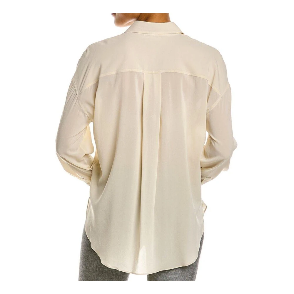 BRUNELLO CUCINELLI Elegante Beige Zijde-Blend Shirt Beige Dames