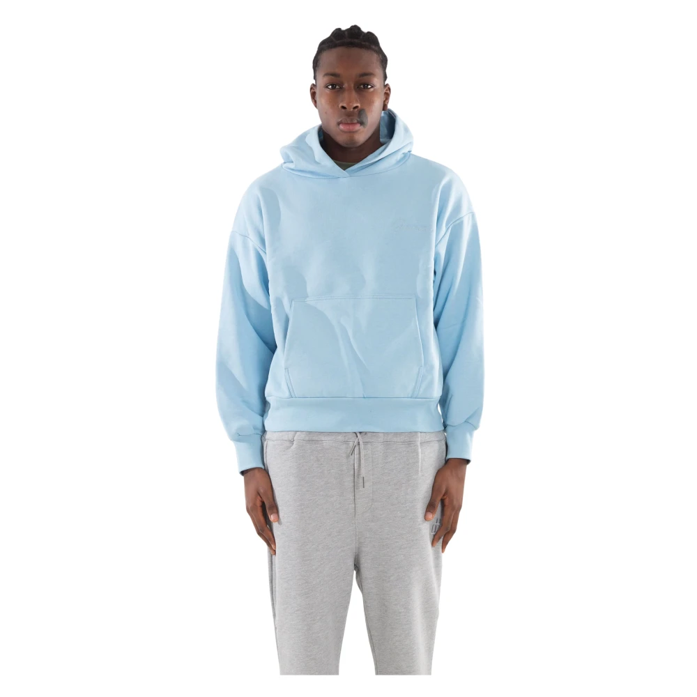 Garment Workshop Boxy Hoodie in Double Layer Stijl Blue Heren